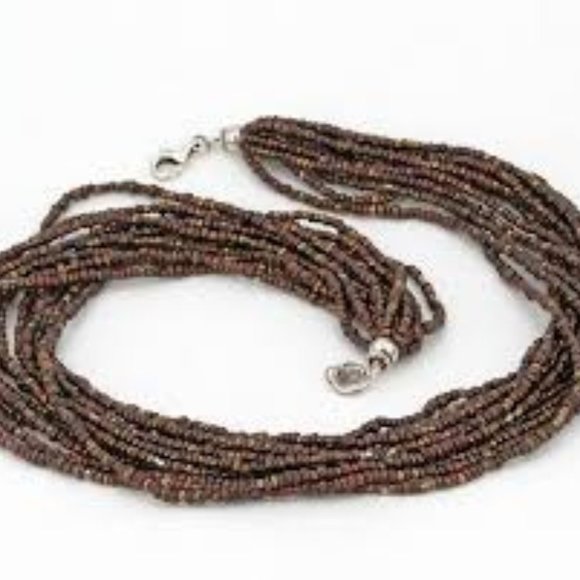 SILPADA Bronze Beaded Muti-strand 925 Sterling Silver Necklace N1815 - Picture 2 of 6